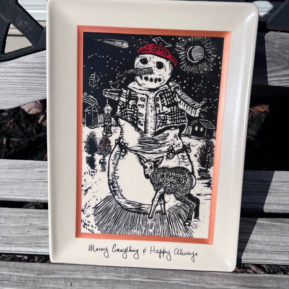 Festive Snowman Holiday Platter by Primitives By Kathy